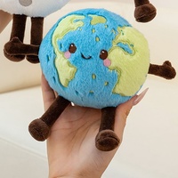 Mignon porte-clés en peluche Terre de 10 cm, en coton doux et en tissu, pendentif pour sac avec logo personnalisé, jouet en peluche