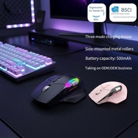 Mini Ratón Inalámbrico USB para Diestros, Modo Dual, 6400 DPI, 8D, Ergonómico, Vertical, para Portátil y Escritorio, con Retroiluminación RGB