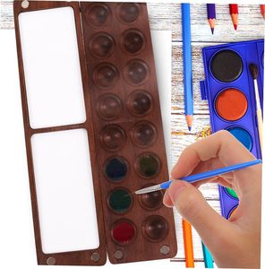 Rejillas de paleta portátiles personalizadas Paletas de gouache de <span class=keywords><strong>madera</strong></span> Mini paleta de pintura Paleta de pintura - Product Image 4