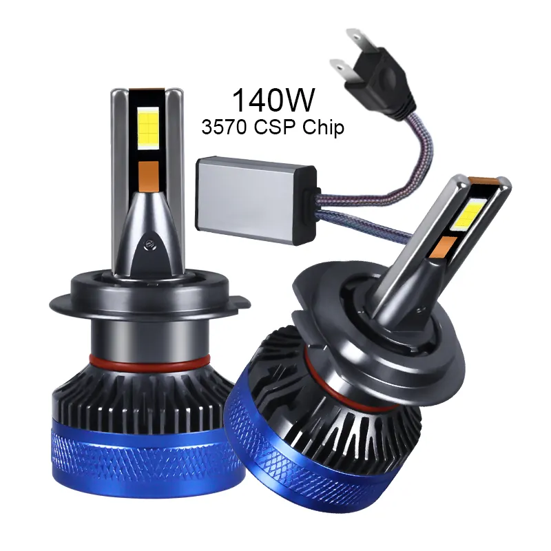Auto lighting accessories double copper tubes 140w 36000lm H7 Car headlight H4 H11 LED 9005 9006 LED Head light LED Lamp