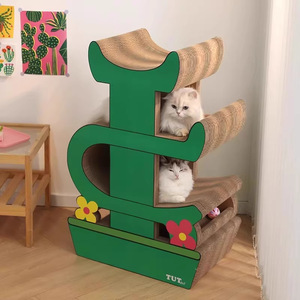 Cactus <b>cat</b> scratching post and <b>cat</b> bed integrated with corrugated cardboard, wear-resistant, <b>scratch</b>-resistant, lint-free, - Product Image 4