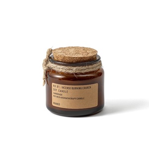 프루티 향 사각 유리컵 소이 캔들 우드 뚜껑 커스텀 핸드메이드 방향제 - Product Image 6
