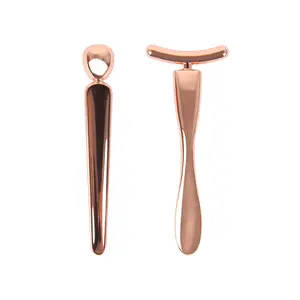 Private Label Face Lifting massage tools double heads metal T shape face cosmetic cream spatula