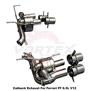 Vortex SS304 Electronic Valved Catback <b>Exhaust</b> Muffler System for Ferrari FF 6.3L V12 Supercar Performance Direct Fit - Product Image 2