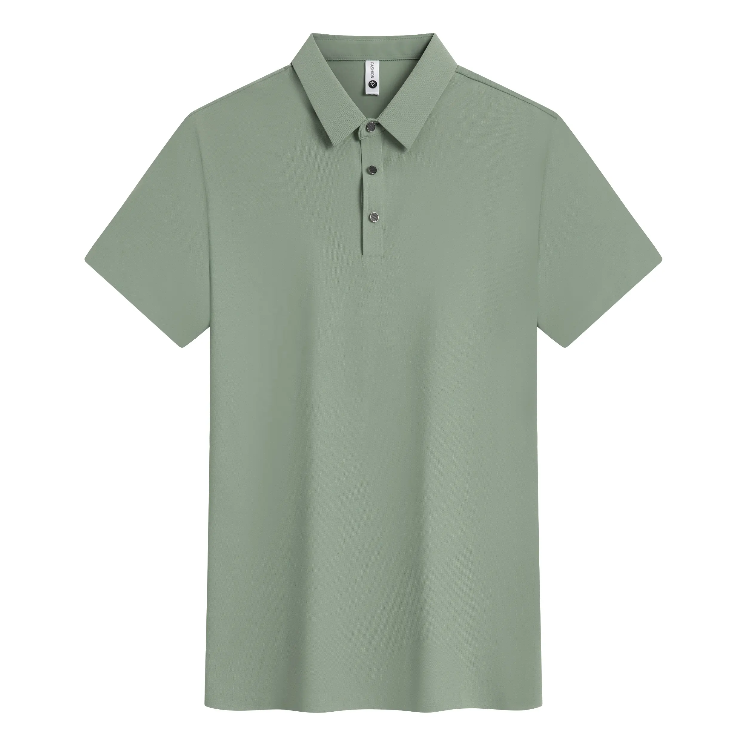 T-shirt à manches courtes en soie de glace sans couture Polo Top vêtements pour hommes Business Casual Summer Short Sleeve Knitted Fabric pour hommes