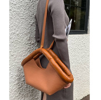 Sac à main fourre-tout en cuir végétal PU pour femmes poignées remplies panier de légumes en forme d'éventail de grande capacité sac à bandoulière