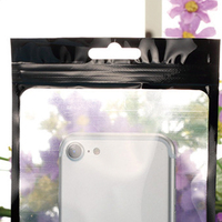 Sac transparent en cellophane à impression personnalisée étui de téléphone étui de téléphone portable en plastique à fermeture éclair sac d'emballage à fenêtre transparente