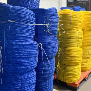 Cuerda trenzada de polipropileno de plástico flotante de fibra de 3 hebras para cuerda de amarre de PP PE de fuerza Superior marina