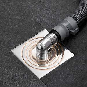 مصفاة أرضية مربعة مضادة للروائح من YOTO، غطاء شبكي قابل للتركيب في البلاط، مصفاة حمام نحاسية بتشطيب مصقول - Product Image 4