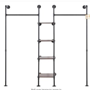 Clothing <b>Rack</b> With 4 Layers Standing Type Iron Black Rectangle Wardrobe <b>Storage</b> - Product Image 1