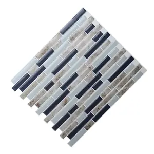 vinyl ubin dinding mosaic Suppliers-Cina Pemasok Kustom Desain Baru Tahan Air Kulit dan Tongkat Mosaik Dinding Vinyl Tile
