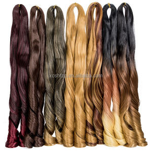 Tresses françaises 24 pouces, <span class=keywords><strong>boucles</strong></span> françaises, tresses au crochet, extensions de cheveux synthétiques pré-étirées, mèches, tresses - Product Image 6