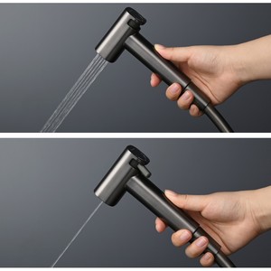 Pistola de Pulverización <span class=keywords><strong>para</strong></span> Inodoro Montada en la Pared Color Gris Metálico con Portarrollos de Papel, Bidé <span class=keywords><strong>para</strong></span> Baño de Apartamento, Limpiador de Bidé, Shattaf - Product Image 4