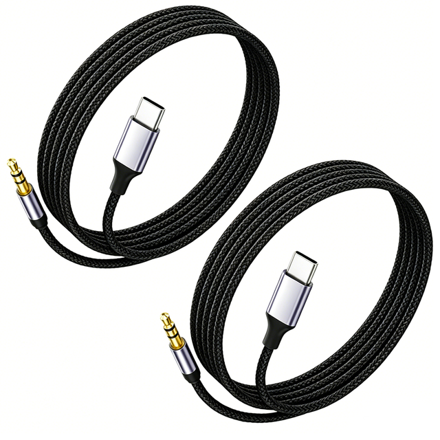 USB-C to 3.5mm Audio Cable 4FT/1.2M for Computer iPhone 17/16/15 Portable Type-c Male to Male Nylon Braid AUX Adapter for Car
