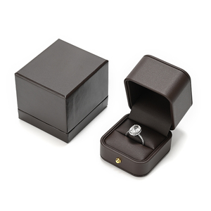 Cajas de Joyería de Lujo al por Mayor de Fábrica FANXI, Caja para Anillos, Cajas de Embalaje de Joyería Marrones para Pequeñas Empresas - Product Image 1