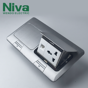 Prises coulissantes universelles standard personnalisées, 2 prises AC, type à poussée plate, prise de sol coulissante, prise encastrée en aluminium <span class=keywords><strong>WD15</strong></span> - Product Image 2