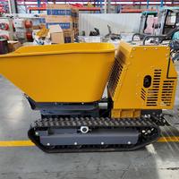 Mini-dumper sur chenilles à benne basculante haute de 500 kg, diesel, à chenilles en caoutchouc, pour déchargement direct dans un camion ou un conteneur