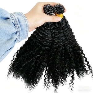 Extensiones de Cabello Afro 4b 4c con Puntas Nano de Silicona Pre-adheridas, Cabello Indio Rizado Afro Kinky de 28 Pulgadas y 100g - Product Image 5