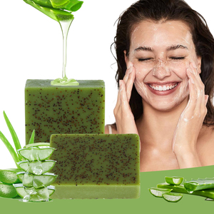 Barra de jabón exfoliante de lavanda Aloe <span class=keywords><strong>Vera</strong></span> con partículas de carbón de bambú, exfoliante purificante para minimizar los poros - Product Image 2