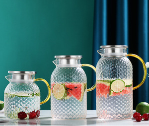 Jarra de Vidrio de Borosilicato de Alta Resistencia para Agua Fría, 1800ml, Grande, Transparente, Ámbar, para Leche, Jugo, Camping, Tetera de Vidrio - Product Image 3