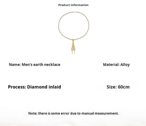 European American Fashion Men's Hip-Hop Trendy Necklace Unique Power <strong>Plug</strong> Pendant Butterfly Shape New Exaggerated Cuban <strong>Chain</strong> - Product Image 6