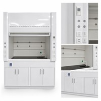 Hotte de laboratoire moderne en acier intégral avec surface époxy, évier intégré et robinet d'eau pour usage en laboratoire et sécurité des évacuations
