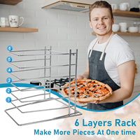 Support à pizza à 6 niveaux en acier inoxydable support de casserole à pizza pour buffet de fête plateau de table présentoirs pour restaurant à la maison