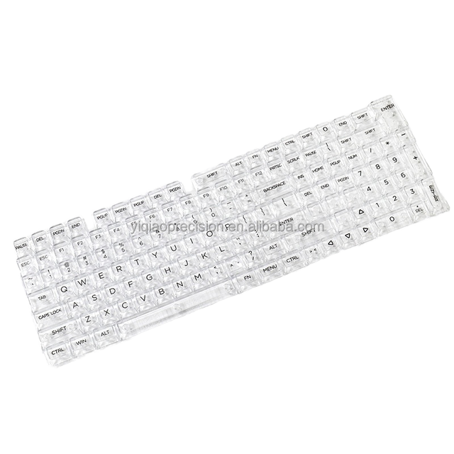 CNC Machined Mechanical Keyboard with Stainless Steel White Black Transparent Keycaps Wire EDM Type