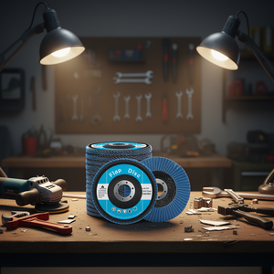 Disco de Lija con Solapa de 4-1/2 Pulgadas x 7/8 Pulgadas, Grano 60, Azul, para Amoladora Angular, Paquete de 10 Discos - Product Image 2