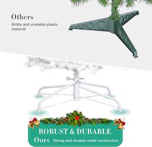 Árbol de Navidad superior doblado de 6 pies con soporte de metal, árbol de Navidad artificial de <span class=keywords><strong>abeto</strong></span> con bisagras Árbol de Navidad estilo sombrero de Papá Noel flexible - Product Image 5