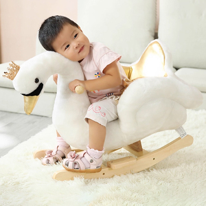 Fauteuil à bascule en peluche Cygne Blanc Princesse pour enfants - Le meilleur cadeau pour les nourrissons et les tout-petits - Product Image 2