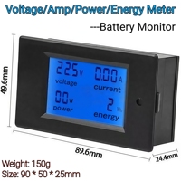 Medidor de Energía, Voltaje y Amperaje CC 100V 100A, Monitor de Batería, Voltímetro, Amperímetro con Shunt de 100A, Monitor de Energía Solar