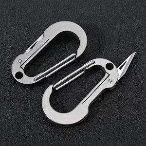Couteau porte-clés mousqueton en alliage de titane, mini-couteau de poche EDC portable pour déballer les colis et le transport quotidien en extérieur - Product Image 4