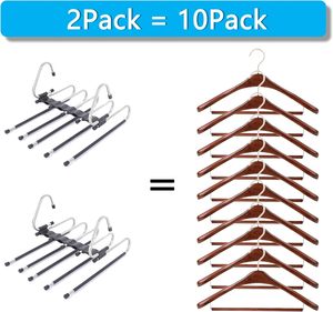 Cintres magiques multiples pour pantalons, organisateur de pantalons, cintre pliable multifonctionnel pour vêtements - Product Image 5