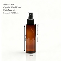 Bouteille pulvérisateur cylindrique PET 100 ml (3,4 oz) à étiquette personnalisée - Bouteille en plastique vide pour parfum et spray capillaire, vente en gros