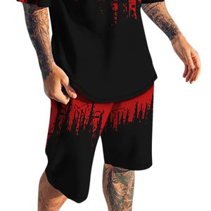 Conjuntos de Camisetas y Pantalones Cortos Personalizados para Hombre, Ropa de Verano, Conjunto de Dos Piezas, Chándal de Manga Corta de Algodón, Diseño con Logotipo - Product Image 2