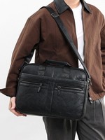 Sac à bandoulière spacieux pour homme avec double fermeture éclair, poignée rembourrée, idéal pour ordinateur portable, OEM/ODM, pour les déplacements professionnels rapides et quotidiens