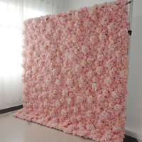Toile de fond de mariage romantique en soie artificielle, motif floral de roses, taille personnalisable, écologique, 8 pieds x 8 pieds, décoration rose rosé