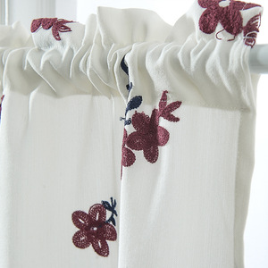 Rideaux Translucides Semi-Opaques à Passe-Tringle Courts en Polyester Coton Prêts à Poser pour Salon et Chambre à Coucher - Product Image 2