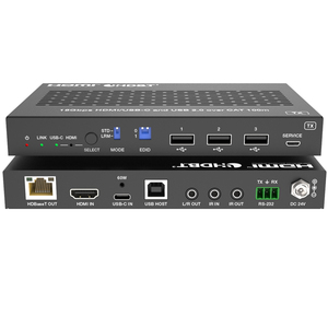 USB-C <span class=keywords><strong>HDMI</strong></span> 18Gbps lebih dari HDBaseT 3.0 Extender hingga 100m dengan USB 2.0 mendukung kontrol perintah API untuk sistem teater Rumah - Product Image 3