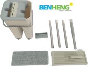 Vente flash : Serpillère plate en microfibre remplaçable, mains libres, <span class=keywords><strong>nettoyage</strong></span> des sols, serpillère magique à essorage 360° et ensemble de seau - Product Image 4