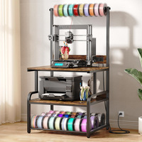 Rak Penyimpanan Filamen Printer 3D Besi Minimalis Modern Persegi Panjang Empat Tingkat Dapat Dipindahkan