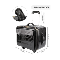 Valise de Maquillage Professionnelle en PU, Trolley de Rangement à Roulettes pour Maquilleurs, Organisateur de Cosmétiques de Voyage