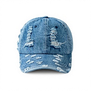 Gorra de Béisbol Unisex de Mezclilla, 6 Paneles, Ajustable, Estilo Vintage Desgastado, Casual, Primavera/Verano, Algodón, Bordado 3D - Product Image 2