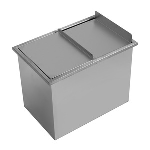 Glacière à glace en acier inoxydable 304 intégrée Bac à glace commercial avec bac d'égouttement en acier inoxydable Évier brossé avec couvercle d'égouttement - Product Image 2