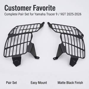 Protector de Faro Delantero para Motocicleta Yamaha <span class=keywords><strong>Tracer</strong></span> 9 / <span class=keywords><strong>9GT</strong></span> 2025-2026, de Aleación de Aluminio CNC, Color Negro - Product Image 2