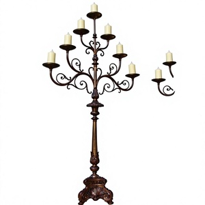 Elegant Iron Handmade Star-Shaped <b>Floor</b> Candelabra Seven Arms Decorative <b>Candle</b> <b>Holder</b> for Christmas Halloween Home Decoration - Product Image 1