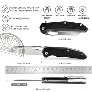 Couteau pliant en acier Sharp D2, couteau <span class=keywords><strong>de</strong></span> poche EDC avec clip, lame pliante, camping, chasse, randonnée, pêche, outil tactique <span class=keywords><strong>de</strong></span> plein air - Product Image 2
