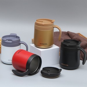 Custom 304 Stainless Steel Double Wall Travel Thermal Tumbler <b>Coffee</b> Cup Vacuum <b>Flask</b> Gift Set Handle Promotional Leak-Proof BPA - Product Image 2
