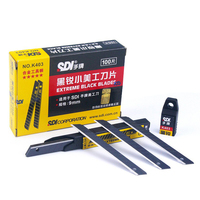 Lames de couteau utilitaire SDI de qualité supérieure 9 mm, lame noire intégrale à 60 degrés, petit cutter artistique, outil en acier allié pour gravure de film K403